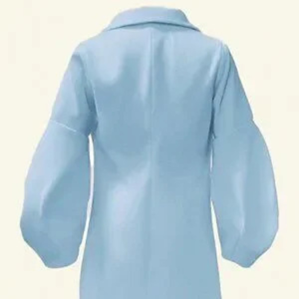 ZARA Baby Blue Elegant Women's Double-Breasted Lapel Coat